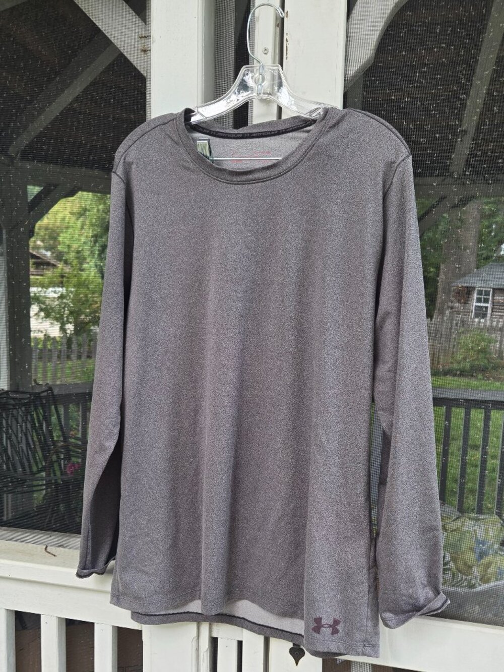 Under Armour HeatGear Tech Long Sleeve Shirt Charcoal Moisture Wicking